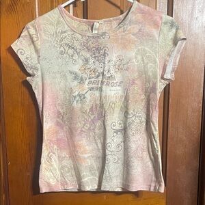 Susan Lawrence Pink and Cream Short Sleeve Tee